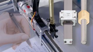 Der Handschriftroboter von Spline setzt für das automatisierte Schreiben von Grußkarten auf die schmier- und wartungsfreie Linear- und Gewindetechnik von Igus.  (Bild: Simply Noted/Igus GmbH)