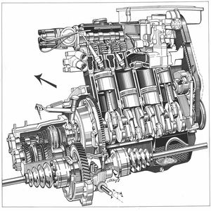 Genau wie sein großer Bruder (EA 827) mit anfangs 1,3-l- und 1,5-l-Hubraum war der 1,1-l-Motor (EA801) des Polo eine überaus moderne Konstruktion und für viele, viele Kilometer gut. Aufgrund der Tatsache, dass die Ventilbetätigung via Zahnriemen über Schlepphebel erfolgt, wird er oft auch als Schlepphebelmotor bezeichnet.(Bild:  Volkswagen)