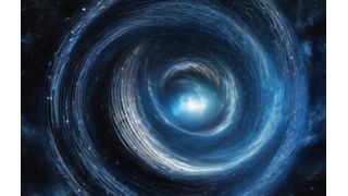 KI-generierte Impression eines Warpblasen-Zusammenbruchs. (Bild: Katy Clough with AI tool pixlr.com)