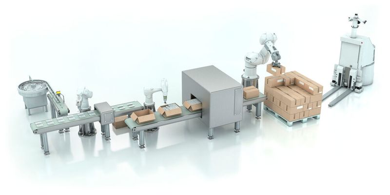 Entdverpackung Klasse D/E: Das Aufkommen mobiler Lösungen beflügelt den Einsatz von Automatisierungstechnik bei Aufgaben in der Endproduktion, die derzeit von Menschen erledigt werden. (Bild: Stäubli)