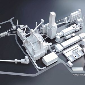 Mit der ersten Direktreduktionsanlage kann Thyssenkrupp Steel bereits 3,5 Millionen Tonnen CO2 einsparen – 20 Prozent der heutigen Emissionen des Unternehmens.(Bild:  SMS group)