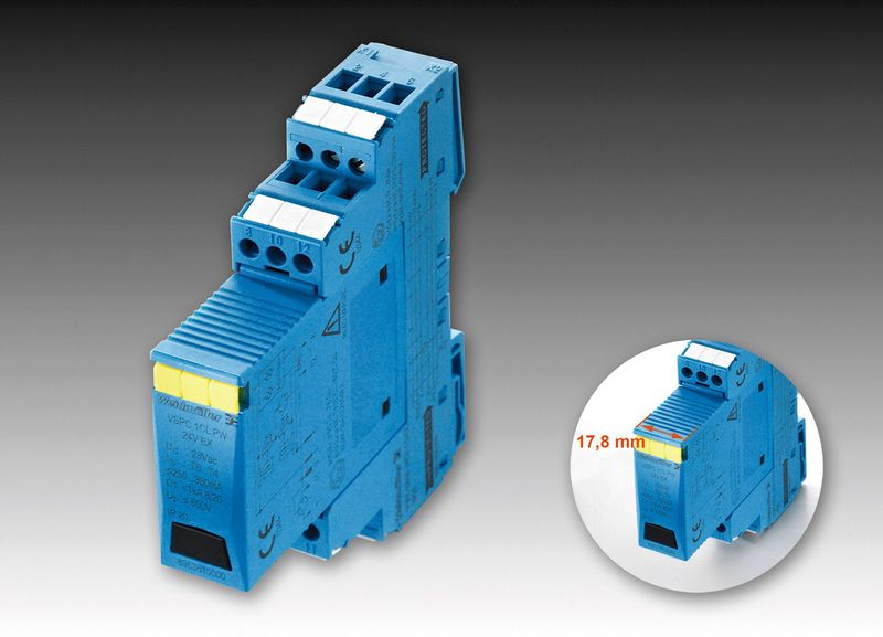 Bild 3: Der Blitz- und Überspannungsschutz Varitector SPC EX leitet Überspannungen in den Zonen 0, 1 und 2 gezielt ab. (Bild: Weidmüller)