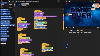 Der Quellcode eines Arcade-Spiels in „Snap!“. (Bild: Snap!)