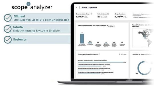 Mit dem Scope3analyzer können Unternehmen ihre Treibhausgas-Emissionen einfach ermitteln.(Bild:  Hochschule Pforzheim)