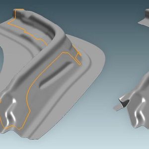 Die neue Version der Stampack-Simulstionssoftware Xpress (Version 2021.1) ermittelt iterativ die beste Beschnittkontur für Blechteile. Die Sollkontur des Fertigteils kann nach jeder Änderung aus- und eingeblendet werden, was dem Konstrukteur die visuelle Beurteilung erleichtert. Volumensimulationen wiederum leiferten exakte Vorhersagen für die Machbarkeit und sich ergebende Oberflächenqualitäten.