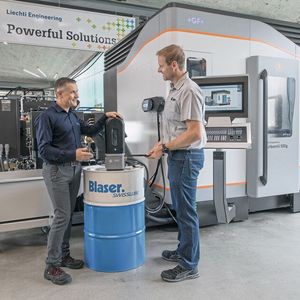 Kühlschmierstoffe automatisiert pflegen verlängert deren Nutzungsdauer und sorgt für wirtschaftliches Fertigen. (Bild:  Blaser)