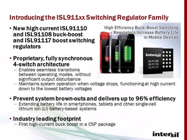 Einführung der Schaltregler-Familie ISL911xx (Bild: Intersil)