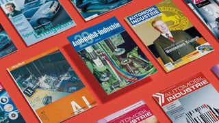 Ausgewählte Titelseiten aus der 70-jährigen Historie der Fachzeitschrift »Automobil Industrie«. (Bild: mego-studio; AI [M])
