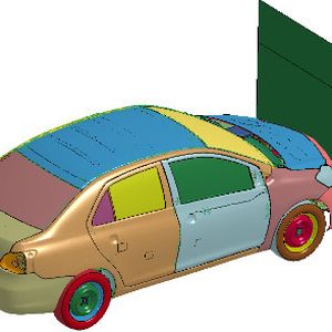Aufgabe der Uber-Cloud Case Study 170 war es, einen Frontalaufprall gegen eine starre Wand mit dem vollständigen Modell eines Toyota Yaris Sedan mit Hilfe der Finite-Elemente-Methode mit der Software LS-Dyna zu simulieren.