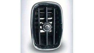 Der neue Luftausströmer des Mini Countryman von BMW hat Lamellen aus dem Polyamid-6-Compound Akromid B3 GF 30 1 von Akro Plastic, sagt der Kunststoffdistributor K. D. Feddersen. Das Material hat vor einiger Zeit bereits in einem Luftausströmer eines Scania-Trucks als Lamellenwerkstoff für zweifach positiven Wirbel gesorgt. (K. D. Feddersen)