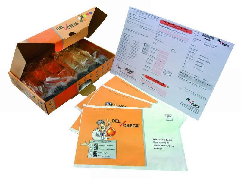 Den Oelcheck-Analysensets lassen sich Schmierstoffproben sauber, schnell und einfach entnehmen und versenden.  (Foto: Oelcheck)