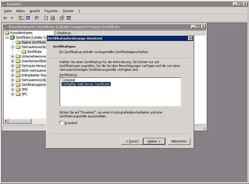 Abbildung 3: Importieren von Zertifikaten über den Zertifikatsanforderungsassistenten auf dem SCCM-Standort-Server. (Archiv: Vogel Business Media)