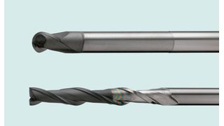 Von oben: Diamantbeschichtete Langläufer von Nachreiner: VHM-Graphit-Mikroradiusfräser 30° und VHM-Graphit-Schaftfräser 30°. (Bild: Nachreiner)