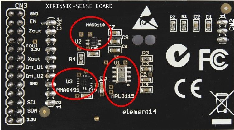 Das Board von Farnell bietet drei  XTRINSIC MEMS Sensoren von Freescale (Bild: Farnell)
