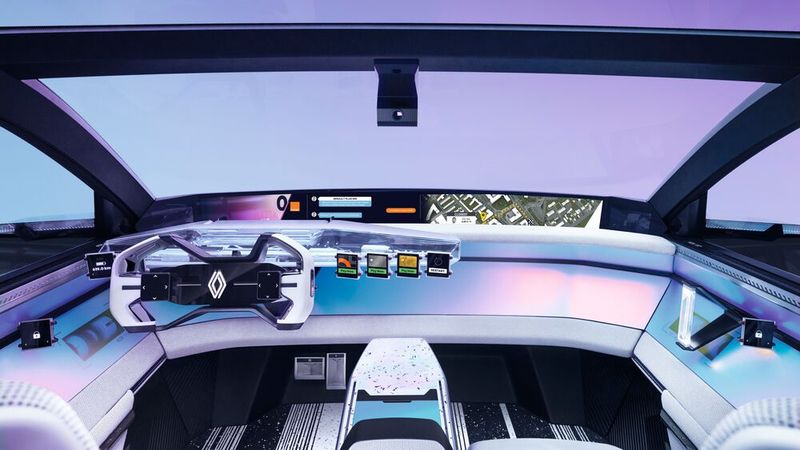 Doch anders als üblich liegt der Fokus beim H1st vision nicht auf dem Design, sondern auf den digitalen Funktionen im und rund um das Fahrzeug. (Bild: Renault)