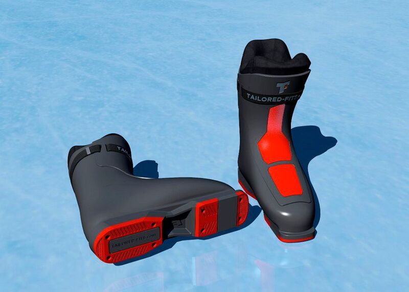 Das digitale 3D-Modell des Ski-Stiefel-Prototypen (Tailored Fits)