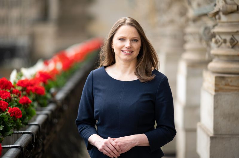 Hamburg: Melanie Leonhard ist Präses der Behörde für Arbeit, Gesundheit, Soziales, Familie und Integration. Seit  2018 ist sie Landesvorsitzende der SPD Hamburg. Sie promovierte im Fach Sozial- und Wirtschaftsgeschichte.  ( © SK / Daniel Reinhardt)