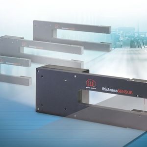 Der Thickness Sensor zur universellen Dickenmessung von Band- und Plattenmaterial wiederum wurde um drei Messbereiche erweitert: bis maximal 25 mm bei Messbreiten bis maximal 400 mm. 