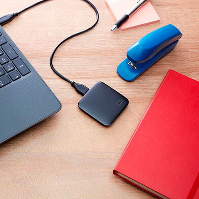 Practical, elegant, robust: the WD Elements SE external SSD.