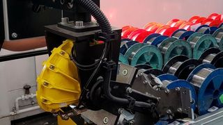 Transport der versandfertigen Spulen. (Osram)