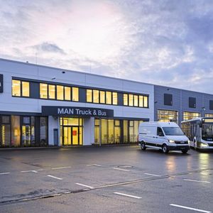 Der neue Servicestandort von MAN in Schweinfurt wurde Ende November 2022 eröffnet.(Bild:  MAN)