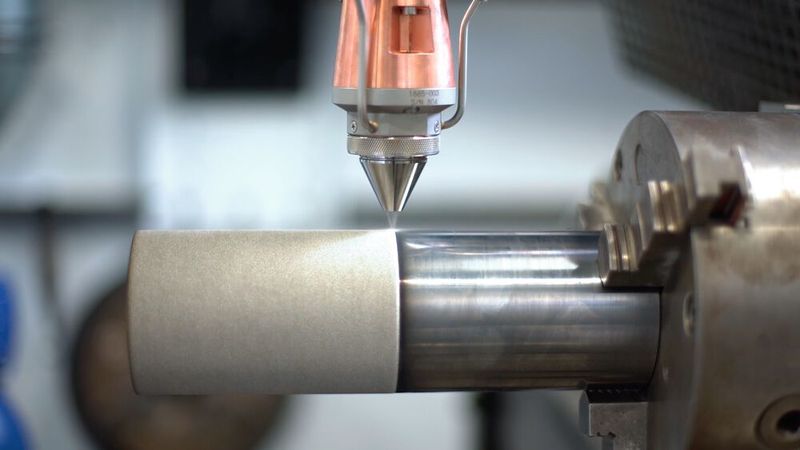 Insbesondere bei rotationssymmetrischen Bauteilen wie Hydraulikzylindern oder Arbeitswalzen kann das EHLA-Verfahren seine Geschwindigkeit ausspielen. (Trumpf)