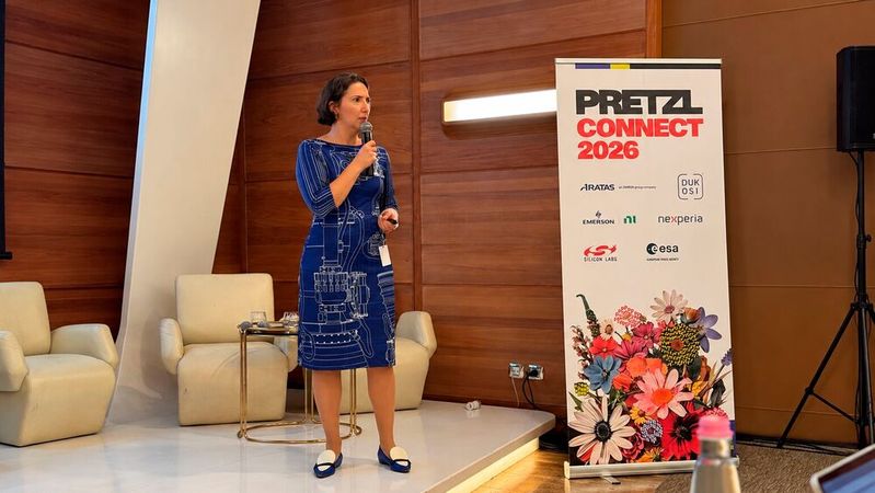 Raumfahrt im Wandel: ESA-Ingenieurin Kate Underhill erläuterte beim Pretzl Connect 2026, wie Sensorik, Software und KI die Entwicklung künftiger Raumtransportsysteme verändern.(Bild:  mc/VCG)