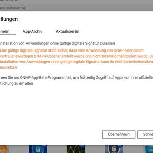 Durch die Teilnahme am Beta-Programm lassen sich auch neue App-Versionen auf dem QNAP-NAS installiert werden.  (Bild:  Joos – QNAP)