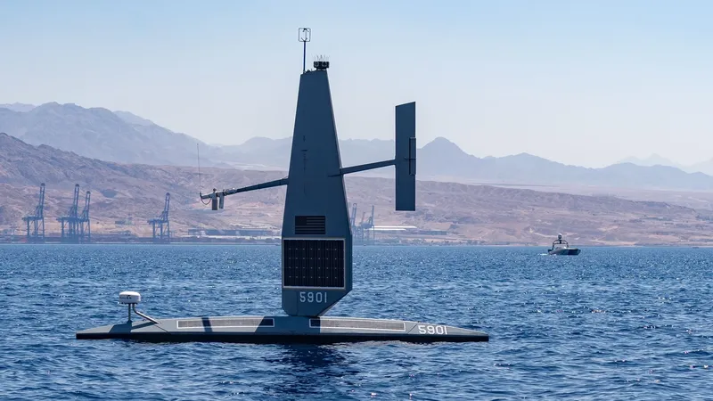 Saildrone’s unmanned Surveyor surveillance vessels have been in service with the U.S. Navy for several years, seen here during a joint naval exercise with Israel in 2022.(Photo:  IDF Spokesperson / CC BY-SA 3.0)