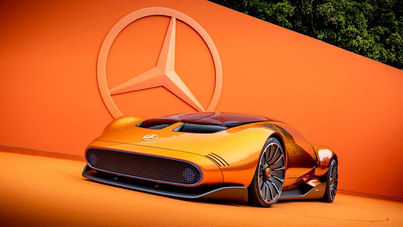 Mit dem Mercedes-Benz Vision One-Eleven präsentiert Mercedes-Benz eine Sportwagenstudie mit vollelektrischem Antrieb.(Bild:  Mercedes-Benz)