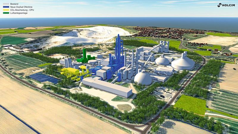 Bis 2029 soll in Lägerdorf eines der ersten klimaneutralen Zementwerke der Welt in Betrieb gehen. (Bild: Holcim )