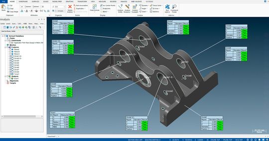 Im Projekt „Michel Workflow 4.0“ hat man durch Integration der Mess- und Prüfsoftware Verisurf in die Mastercam-Plattform Zerspanungsprozesse optimiert. Hier ein Blick auf einen so leicht machbaren Prüfbericht. Im Projekt „Michel Workflow 4.0“ hat man durch Integration der Mess- und Prüfsoftware Verisurf in die Mastercam-Plattform Zerspanungsprozesse optimiert. Hier ein Blick auf einen so leicht machbaren Prüfbericht.