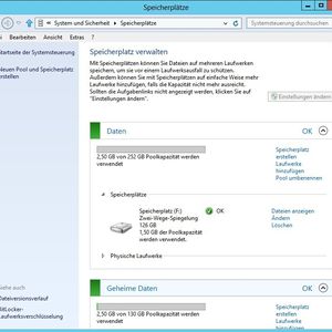 Windows 8 und Windows Server 2012 können Physische Datenträger zu Pools zusammenfassen.
