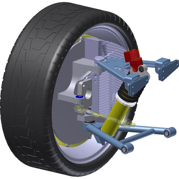 Elektrifizierte Achse mit Radnabenmotor. (Fraunhofer LBF)
