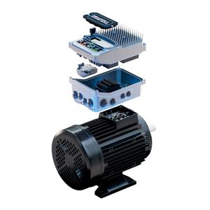 Der Inveor MC1 ist ein motorgelagerter modular aufgebauter Frequenzumrichter, der eine sensorlose Regelung verschiedener Motortypen ermöglicht.(Bild:  Kostal)