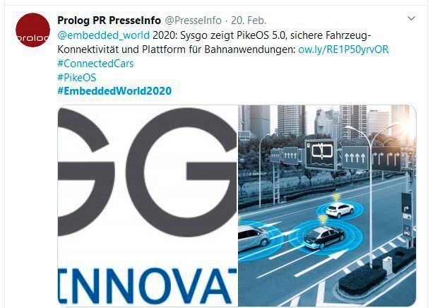 Tweet zu Sysgo vom 20. Februar (Bild: Twitter)