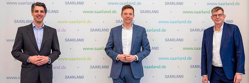 Inexio-Gründer David Zimmer, Ministerpräsident Tobias Hans und Deutsche-Glasfaser-CEO Thorsten Dirks möchten das Saarland zu einer digitalen Modellregion machen.
