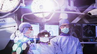 In einem vernetzten Operationssaal fallen unmengen an Daten an, die von einer KI ausgewertet werden sollen. Damit sollen Ärzte, Pfleger und Patienten profitieren. (Bild: Fraunhofer IPA/ Vanessa Stachel)