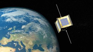 CubeSat: Ein Nanosatellit mit spezieller Hardware für die optische Frequenzreferenz (OFR). In das Satellitensystem verbaut ist unter anderem ein STEMlab-14 von Red Pitaya. (Bild: © Fox_Dsign - stock.adobe.com)