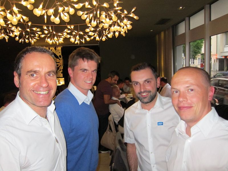 (v.l.) Andy Berndorfer (WD), Peter Podmaniczky (Ingram Micro), Zisis Lianas und Alexander Kaufinger (beide WD). (Besa Agaj)