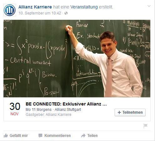 So rekrutieren die Dax-30-Unternehmen mit ihren Karriere-Seiten auf Facebook (in alphabetischer Reihenfolge). (Facebook/http://de-de.facebook.com/AllianzKarriere)