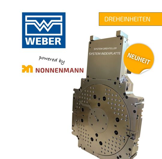 Nonnenmann’s newly acquired Weber rotary units business supplies electric and hydraulic systems for multi-component injection moulding, with rotary table diameters from 460 to 1,200 mm.(Source:  Nonnenmann)
