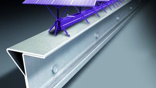 Ein mit Tox-gefügtes Stahlblechprofil von Welser Profile für Unterkonstruktionen von Solarsystemen und Photovoltaikanlagen. (Bild: Welser)