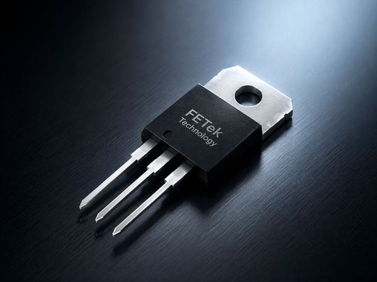 Silizium-Leistungs-MOSFET von Fetek. Das Unternehmen konzentriert seine aktuelle Entwicklung vor allem auf MOSFETs für niedrige und mittlere Spannungen und will dabei Leitverluste, Schaltverhalten und thermische Eigenschaften gemeinsam optimieren.(Bild:  Fetek)