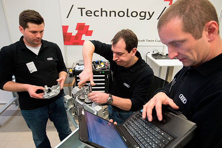 Das Siegerteam von Audi Friedmann während des Wettbeewerbs in Aktion. (Foto: Audi)