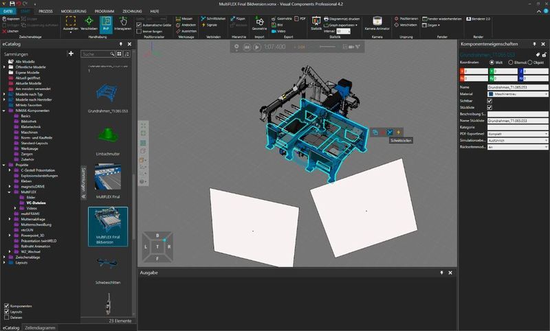 Zusammenbau der Koordinatenmaschine Nimak Multiflex mit Visual Components. (Visual Components)