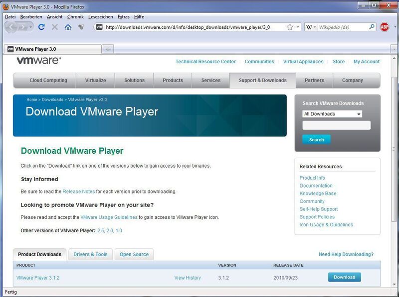 Abbildung 1: Nach der Registrierung seitens VMware erhält der Anwender eine Mail mit einem Link zum Download und zur Aktivierung. Zu diesem Zweck muss der Anwender sich bei VMware mit seiner Mailadresse und seinem Kennwort anmelden. (Archiv: Vogel Business Media)