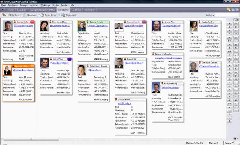 Alle Infos zu einer Person im Kontak-Management von Groupwise 8. Nett: die Bildinformationen (Archiv: Vogel Business Media)