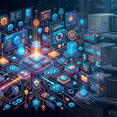 Das Betriebssystem ADM basiert auf Linux und stellt verschiedene Anwendungen und Funktionen für Asustor-NAS-Geräte bereit. (Bild: Gemini / KI-generiert)