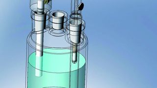 1	 Wasserstoff-Referenz als pH-Elektrode. Als Bezugselektrode ist hier eine Kalomel-Elektrode dargestellt. (Bilder: Gaskatel) (Archiv: Vogel Business Media)